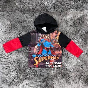 DC Comics | Boy's Superman Long Sleeve Top | Black & Red | Size 2T
